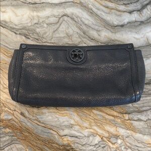 Tory Burch Grey Leather Clutch